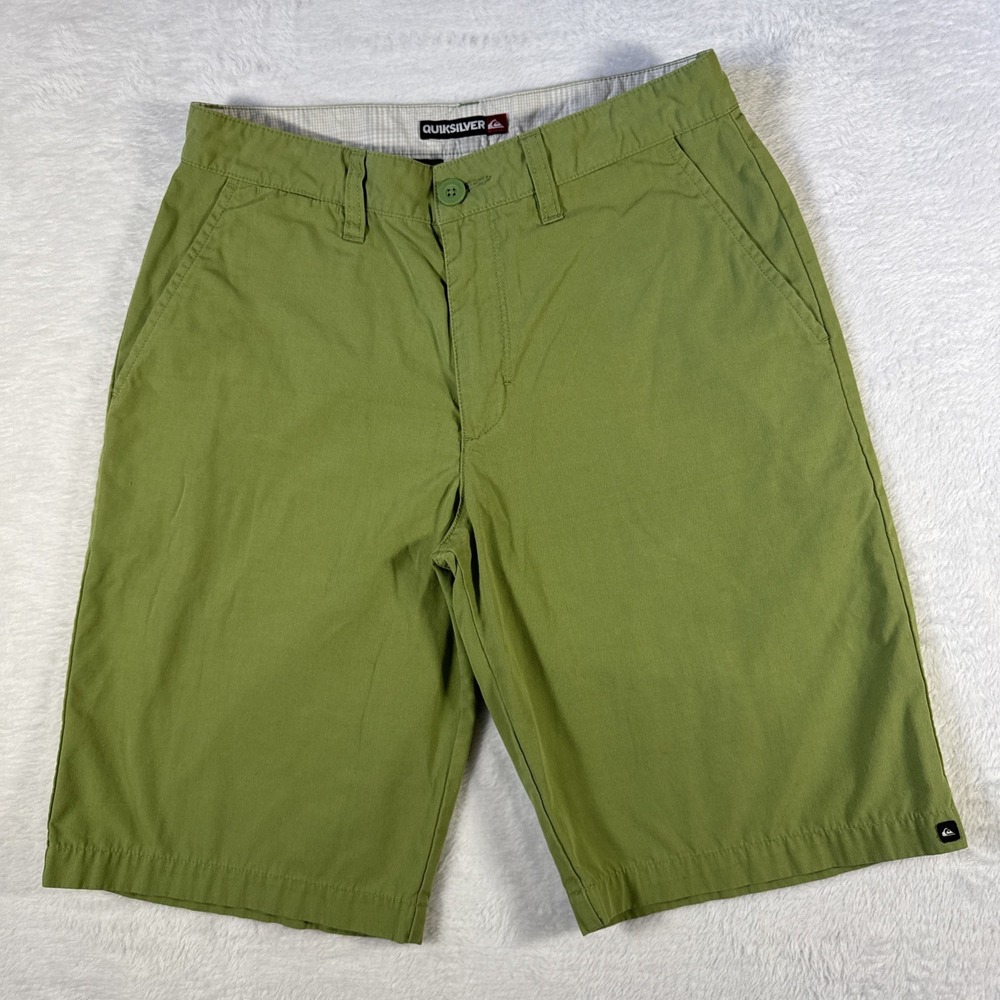 Quiksilver Men's 30‎ Green Skate Surf Chino Shorts Y2K 2010 Streetwear